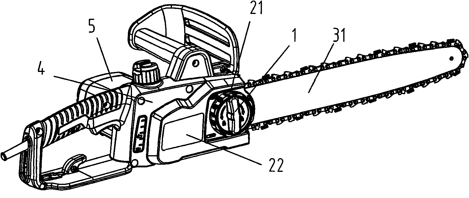 Tool-free adjusting device of chain saw
