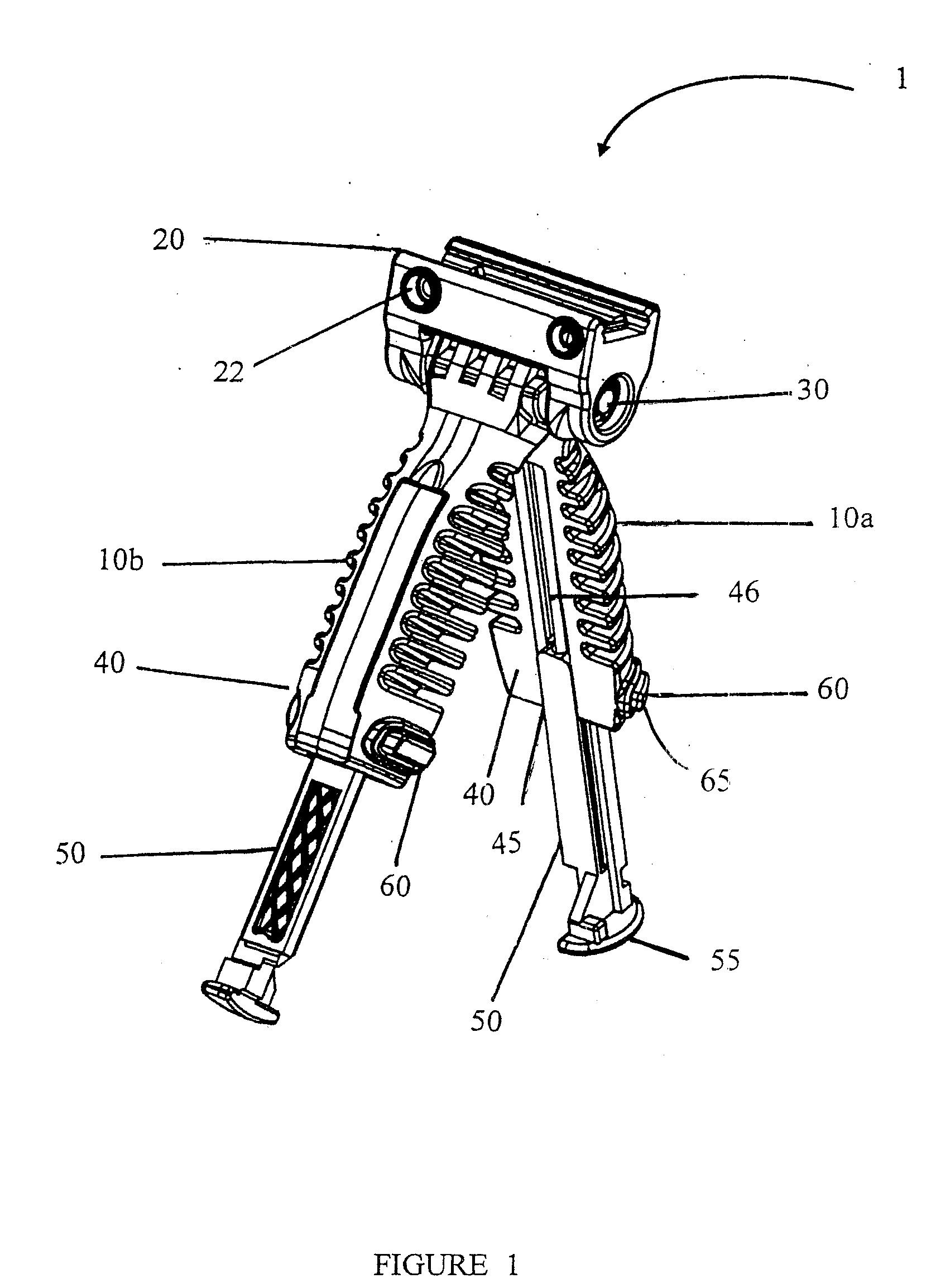Grip with bipod