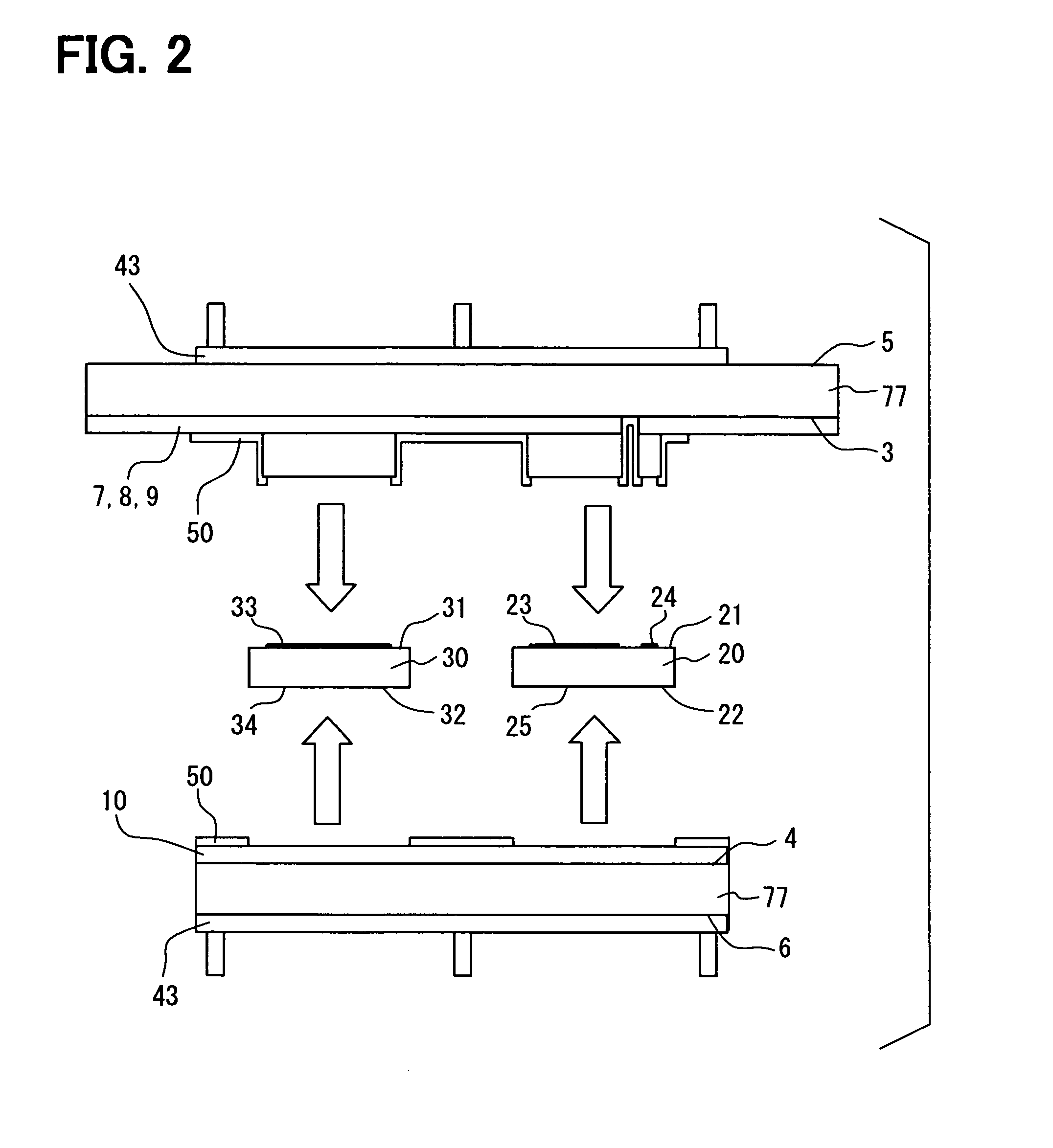 Power electronic package having two substrates with multiple semiconductor chips and electronic components