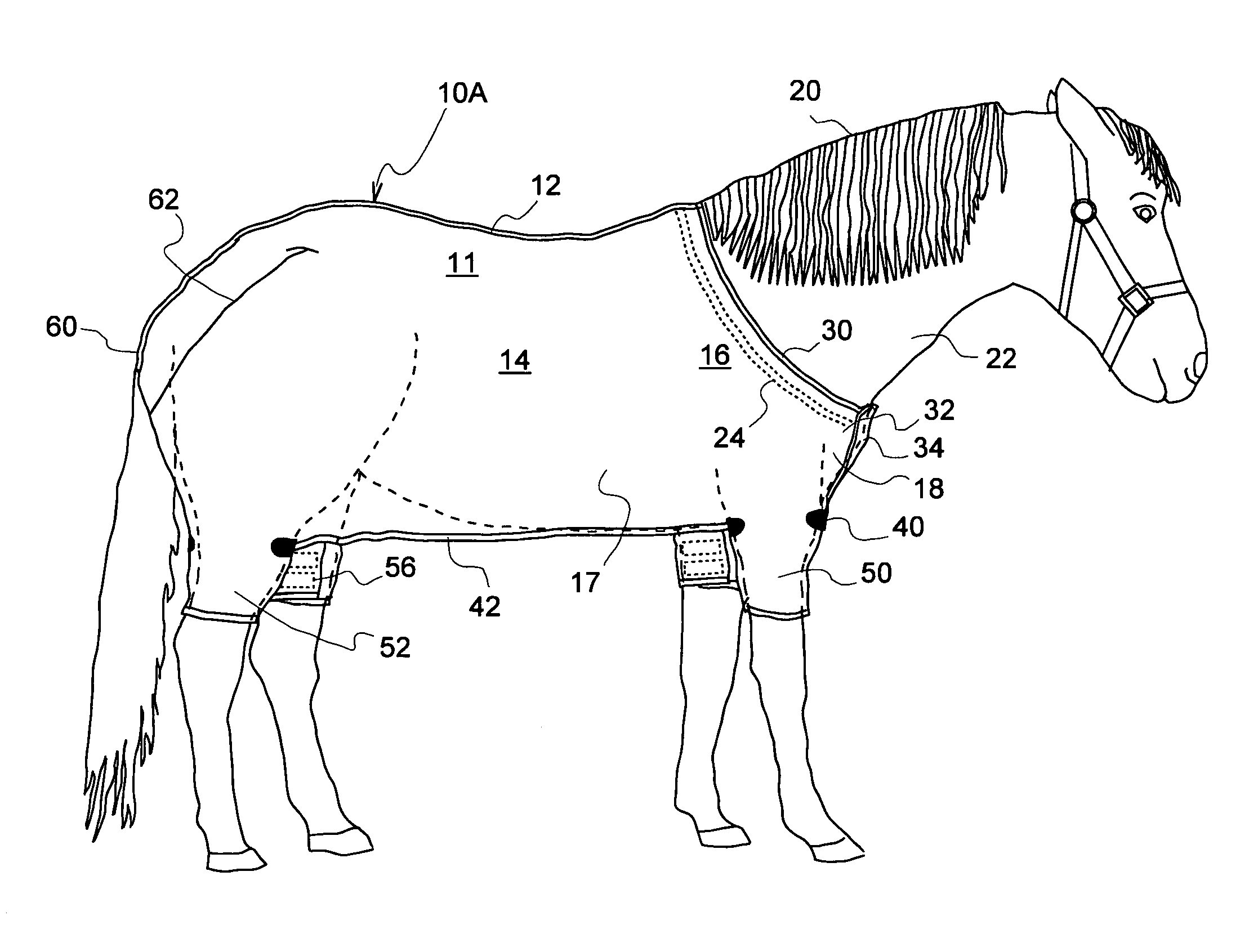 Body blanket for hoofed and domesticated animals