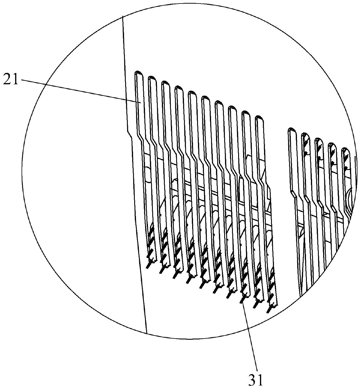 Fabric pull-down devices for computerized flat knitting machine