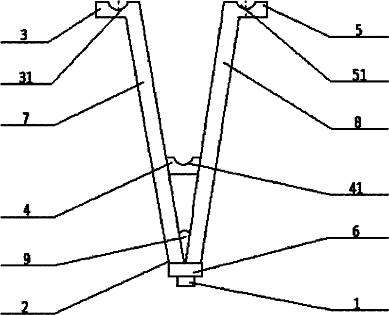 Conductor support frame for mechanical vibrating deicing of three-bundle conductor