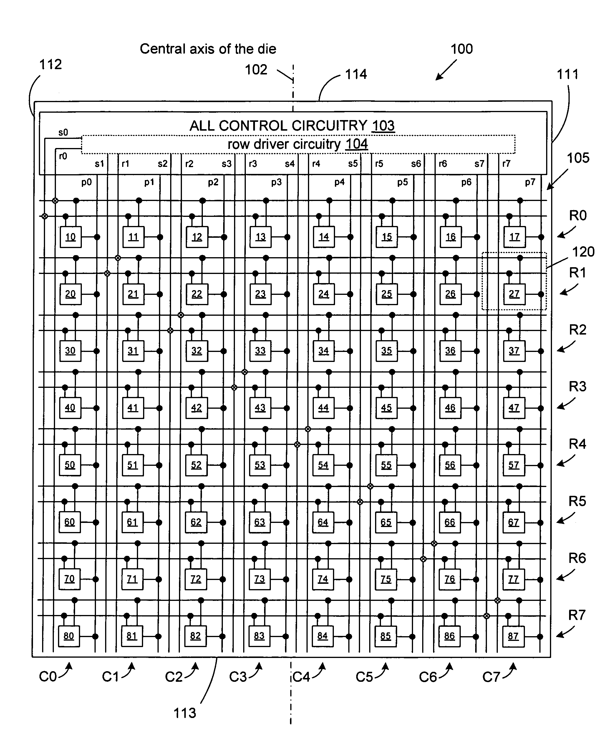 Horizontal Row Drivers For CMOS Image Sensor With Tiling On Three Edges