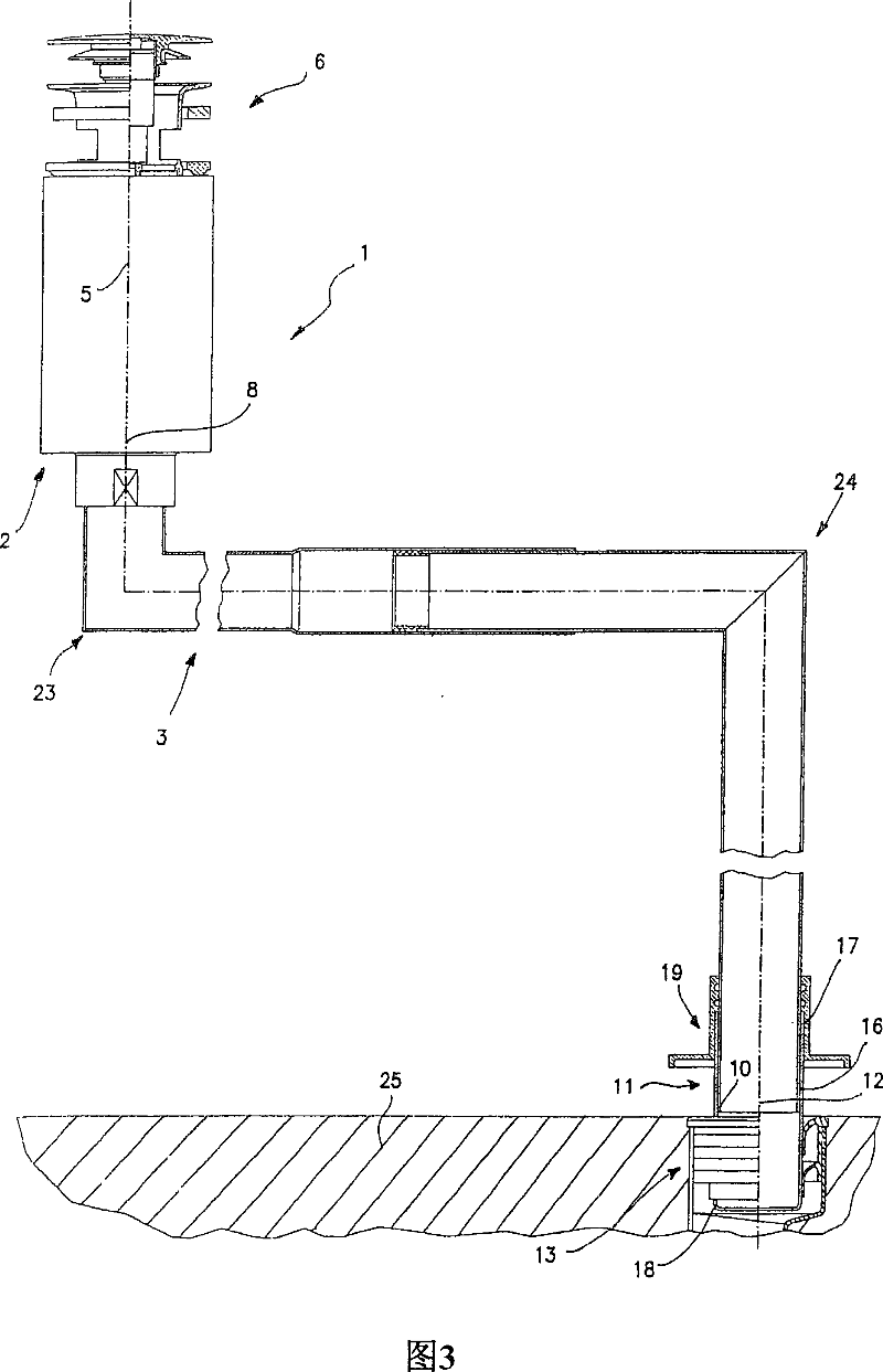 Discharge siphon for sanitary equipment and corresponding installation procedure