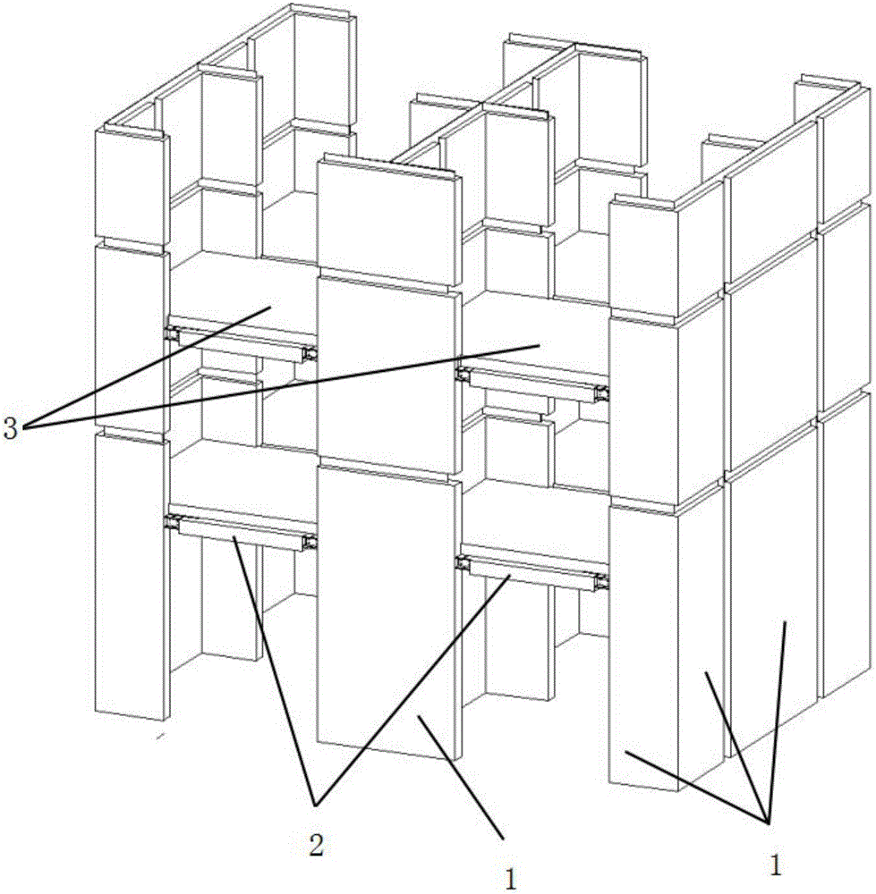Prefabricated assembly type steel plate-concrete composite shear wall structure system and construction method thereof