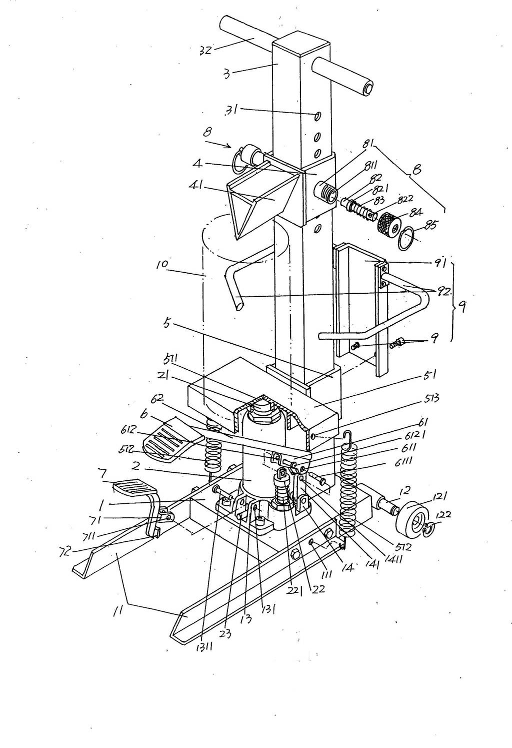 Firewood chopping mechanism