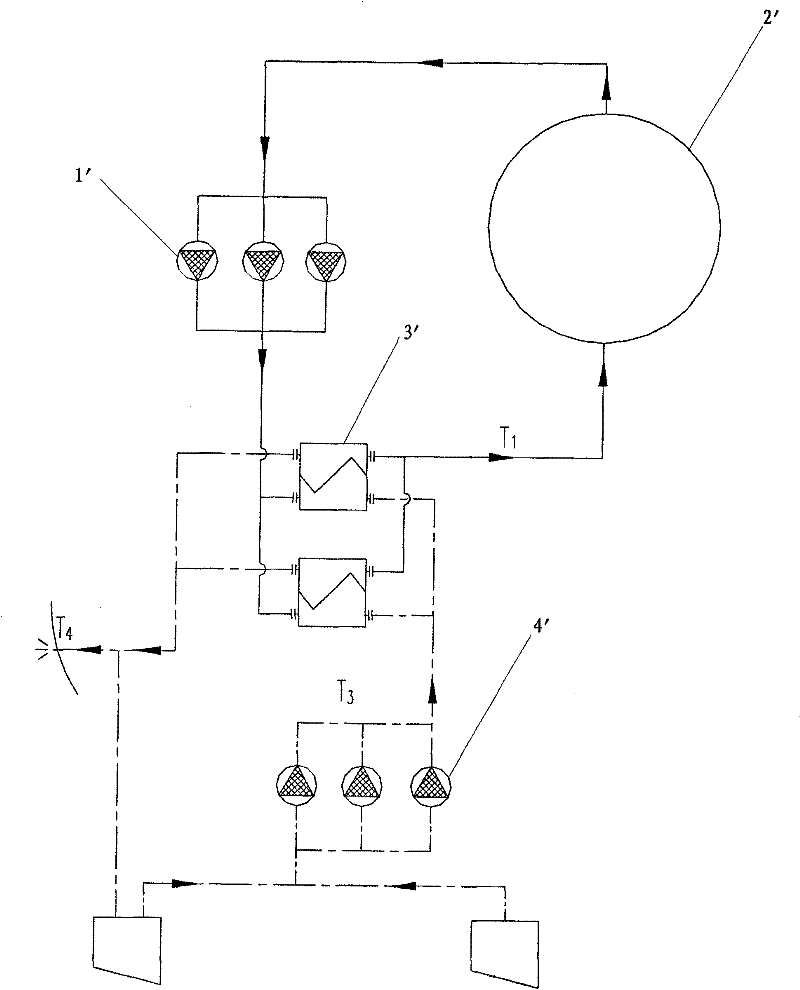 Automatic temperature-control variable flow type central cooling system for ship