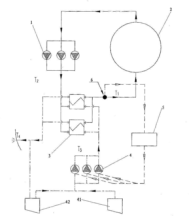 Automatic temperature-control variable flow type central cooling system for ship