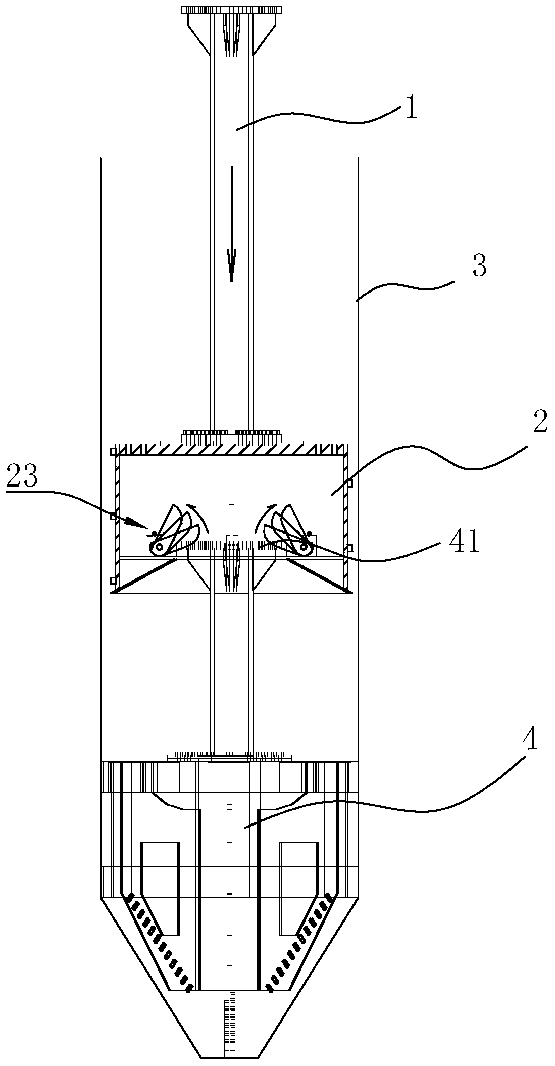 Cylindrical drill bit fishing device and construction method thereof