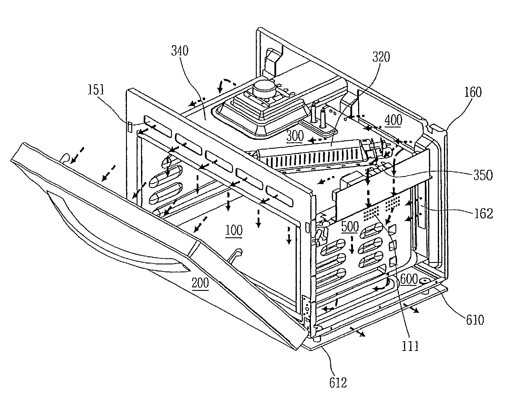 Door for a cooking apparatus