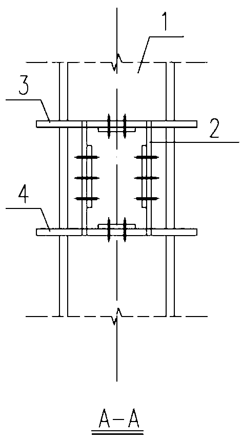 Concrete-filled rectangular steel tube column-box girder full-bolt connection node and construction method
