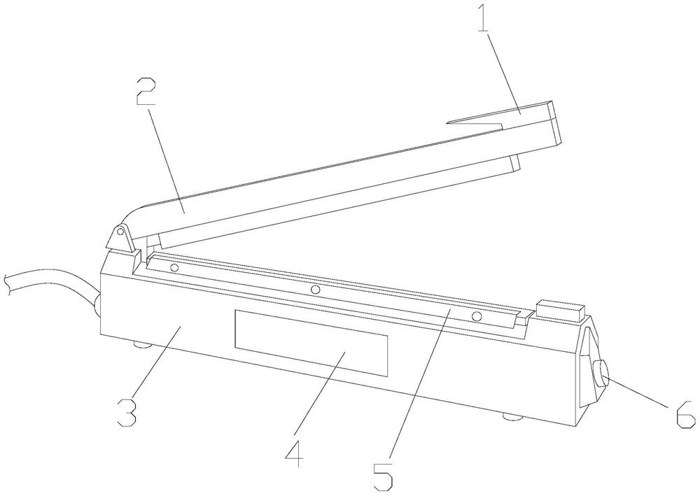 A hand pressure edge banding and cutting machine for sealing bags in the process of chicken essence processing