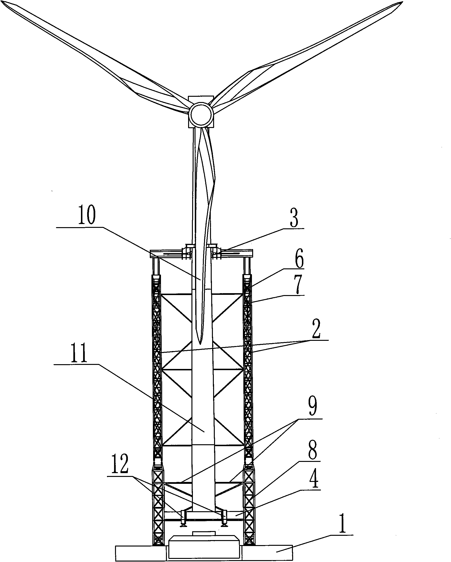 Construction method and equipment for integrally mounting offshore wind generating set