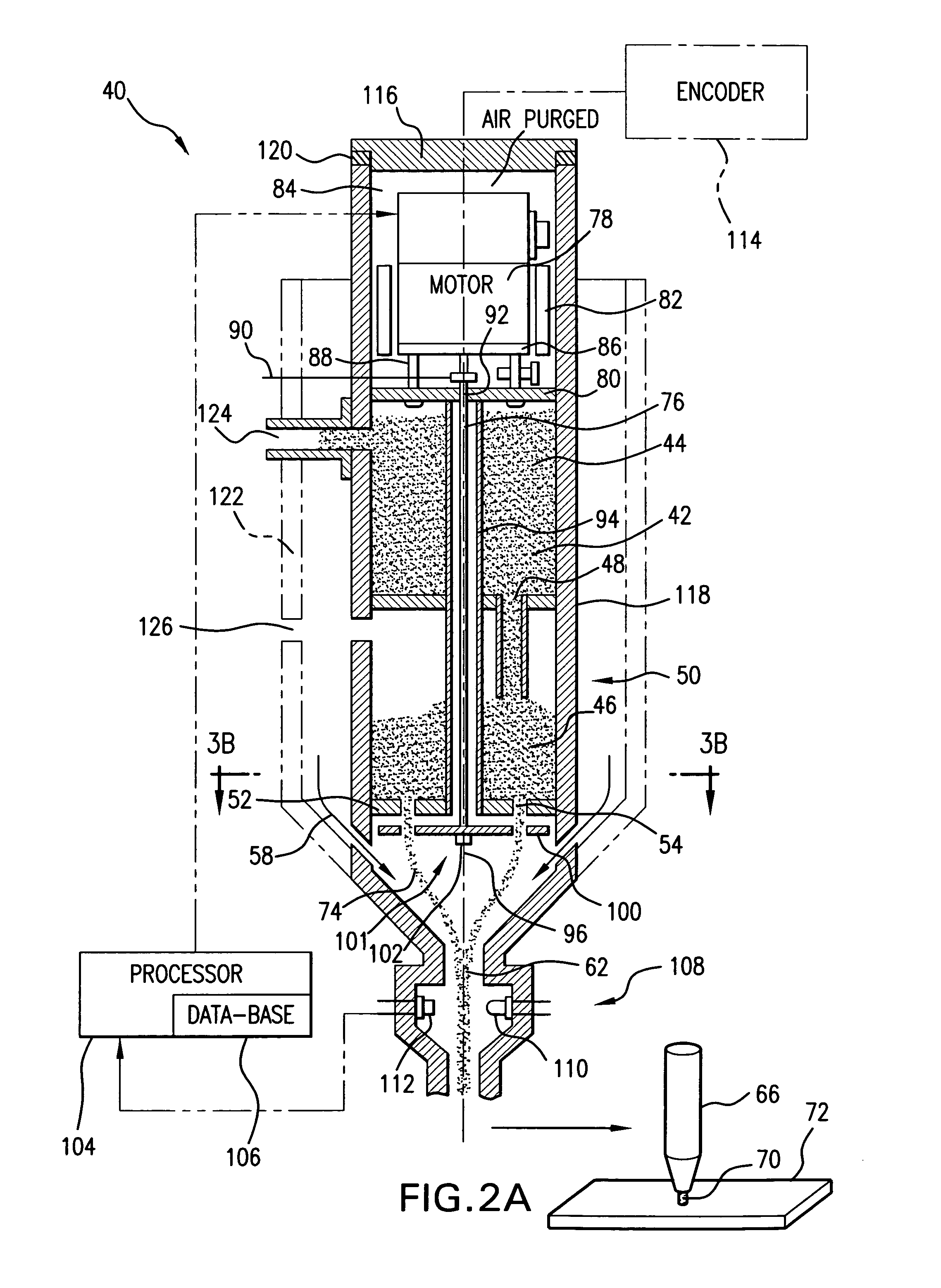Variable rate dispensing system for abrasive material and method thereof