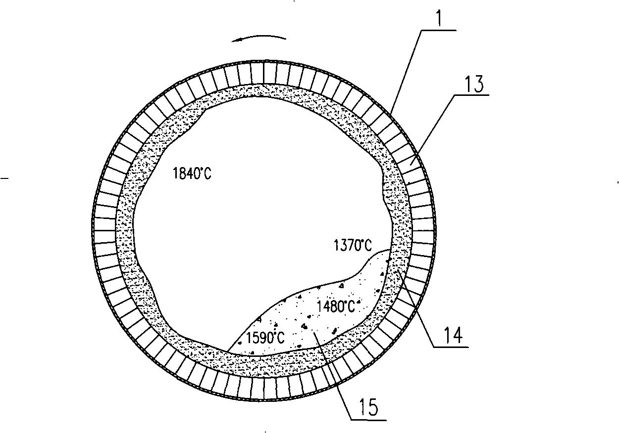 Cement rotary kiln barrel radiation, reclaiming and utilizing device