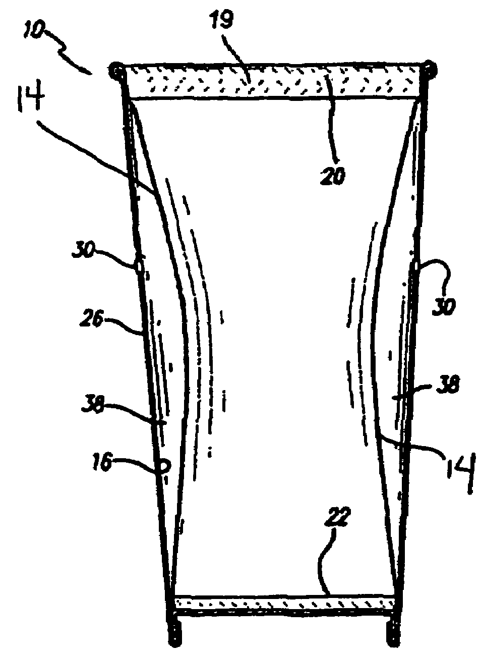 Container employing inner liner and vents for thermal insulation and methods of making same