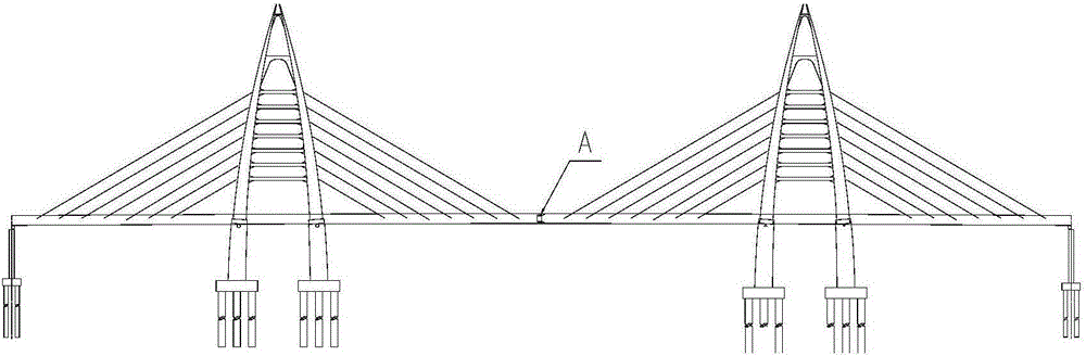 Shear hinge structure and its construction method that can solve the temperature effect of steel box girder cable-stayed bridge