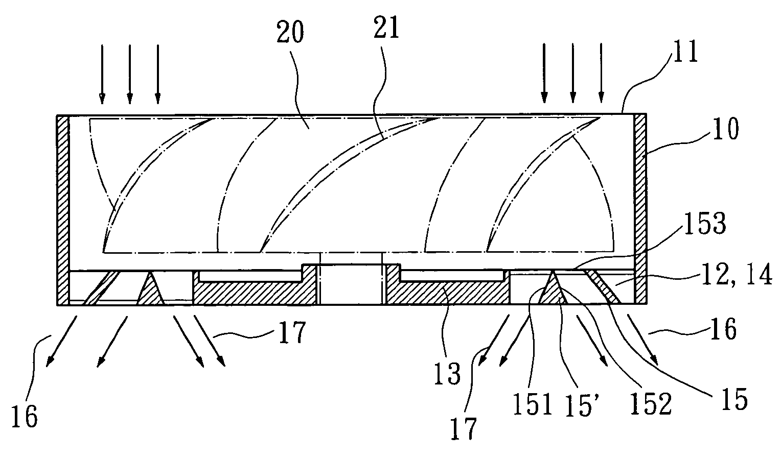 Airflow guiding structure varying in inclinations of air-guiding rings for a heat-dissipating fan