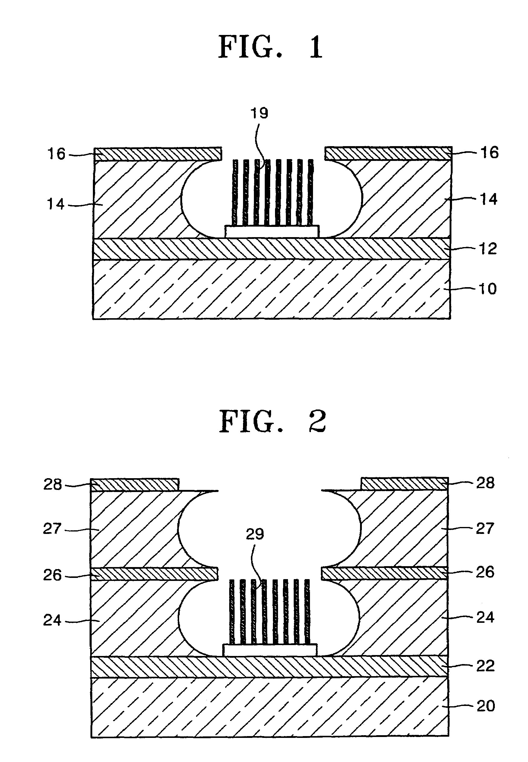 Design for a field emission display with cathode and focus electrodes on a same level
