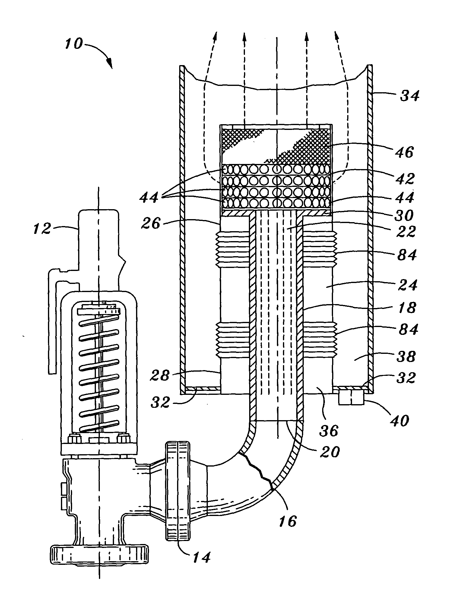 Reduced noise valve stack connection