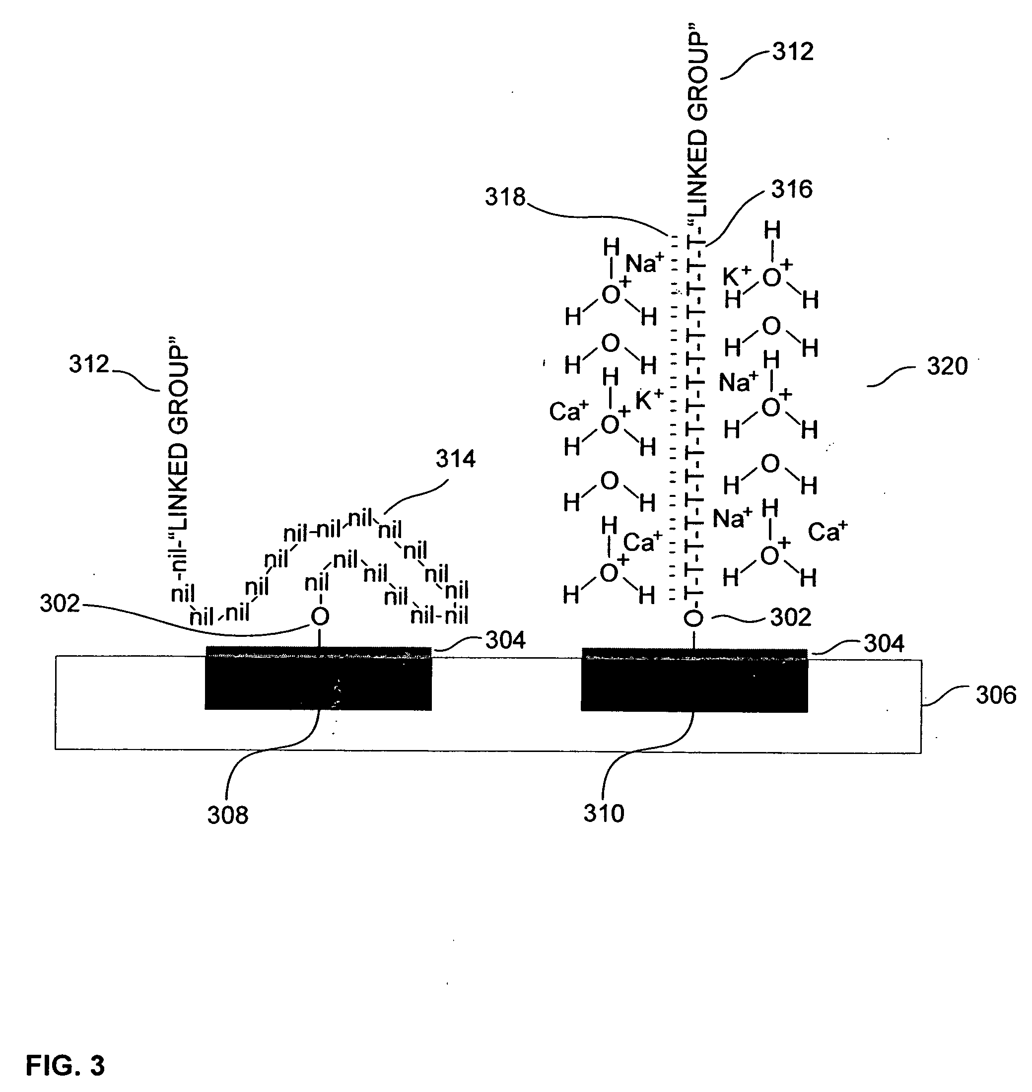 Electrode array device having an adsorbed porous reaction layer having a linker moiety