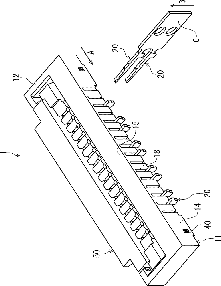 Electric connector for circuit substrate