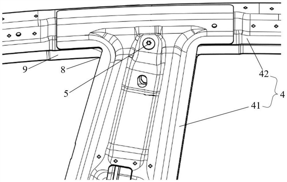 B column structure for vehicle body and vehicle