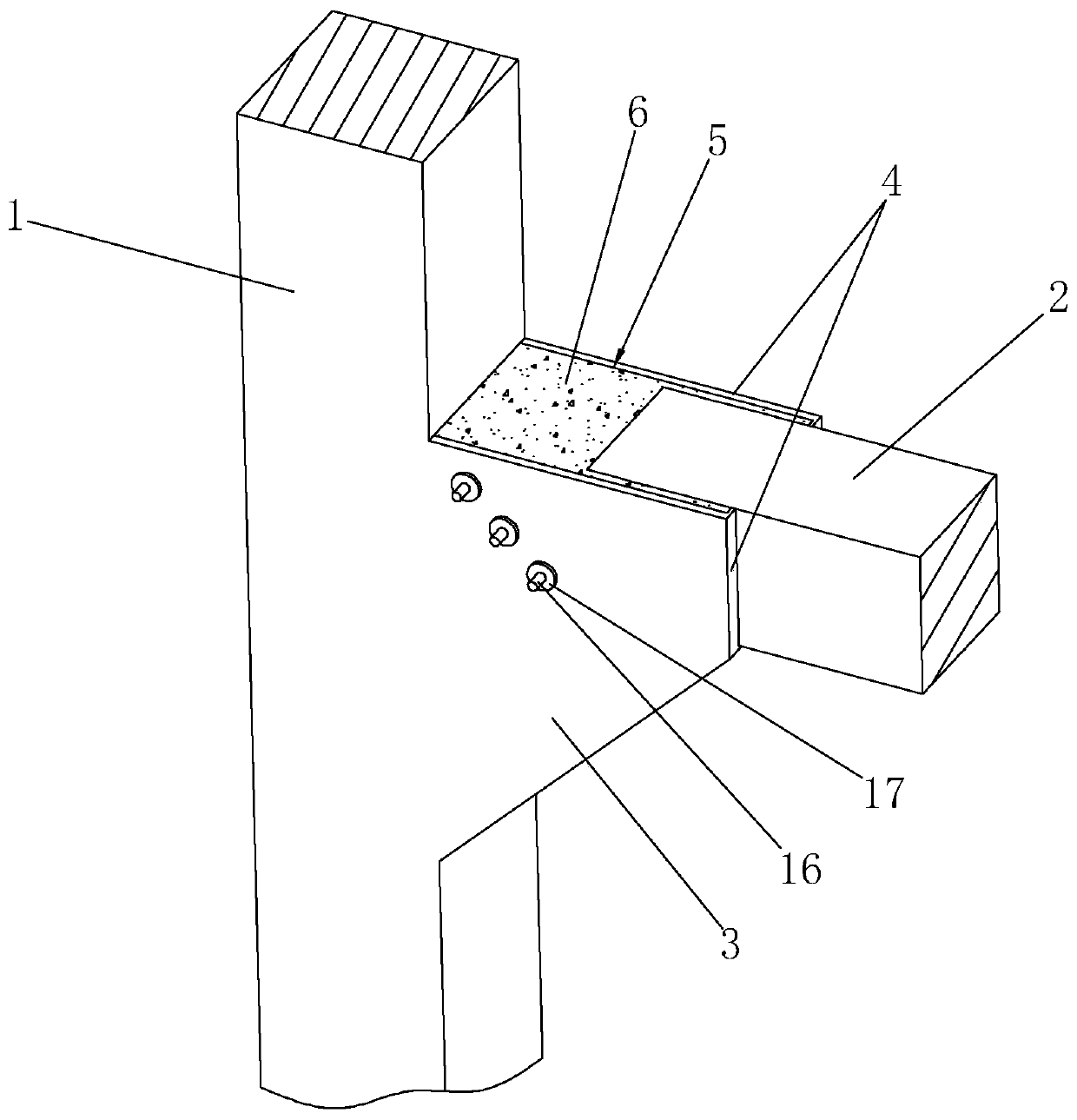 Prefabricated concrete beam column connecting node structure and construction method thereof