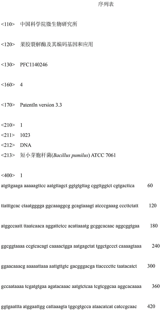 Pectate lyase, coding gene and applications thereof