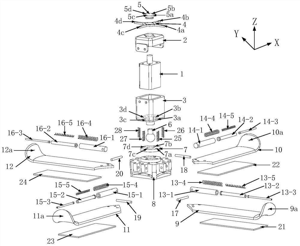 Variable stiffness self-adaptive imitation gecko foot with active adhesion/detachment ability and method