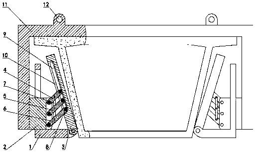 Operation method of concrete box girder sling by using bevel attaching mechanisms