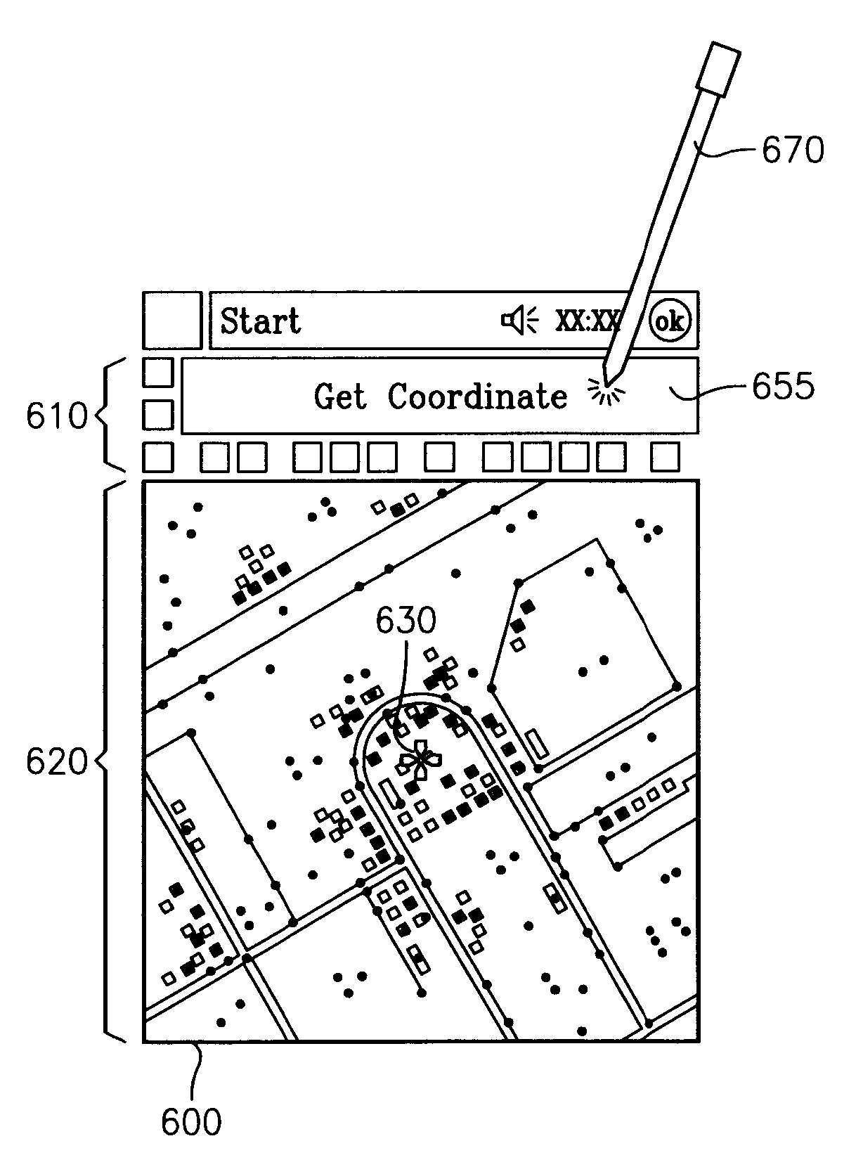 Method and apparatus for generating a precision fires image using a handheld device for image based coordinate determination