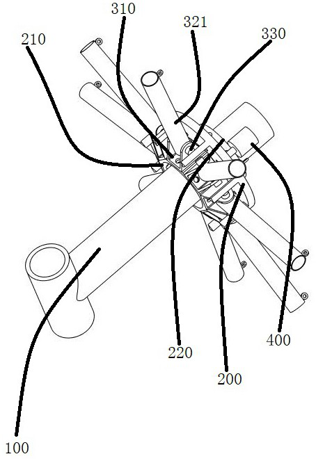 Foldable rotating arm structure and device of bicycle
