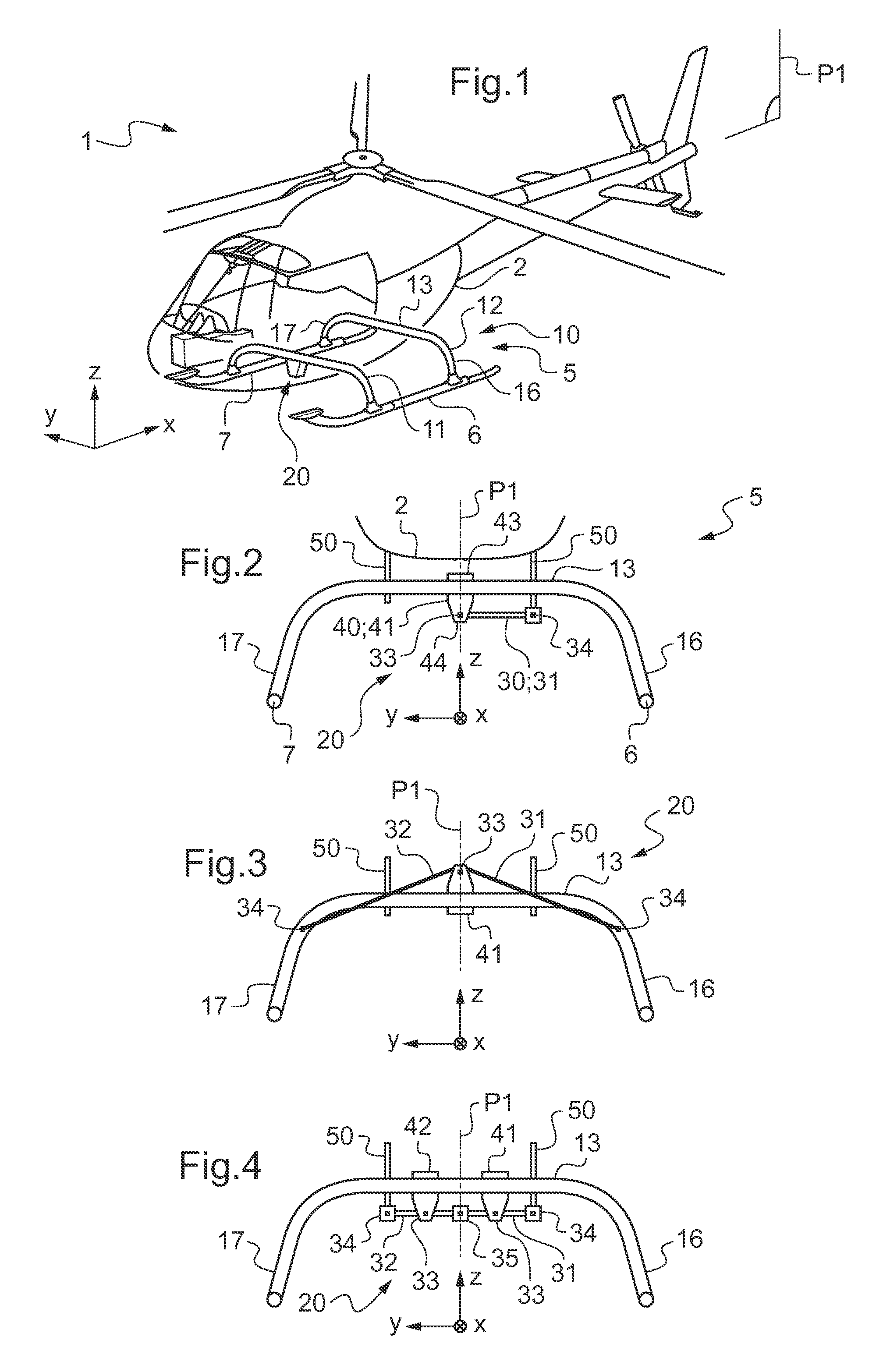 Landing gear provided with a stiffener for increasing its stiffness in roll, and an aircraft