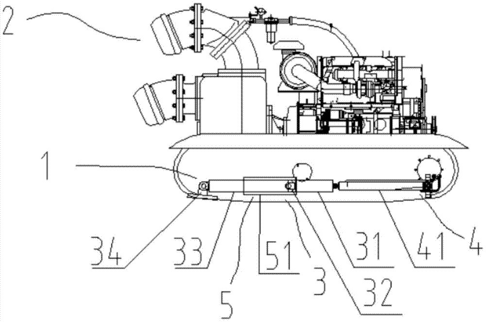 A step-down auxiliary mechanism for a crawler-type operating device