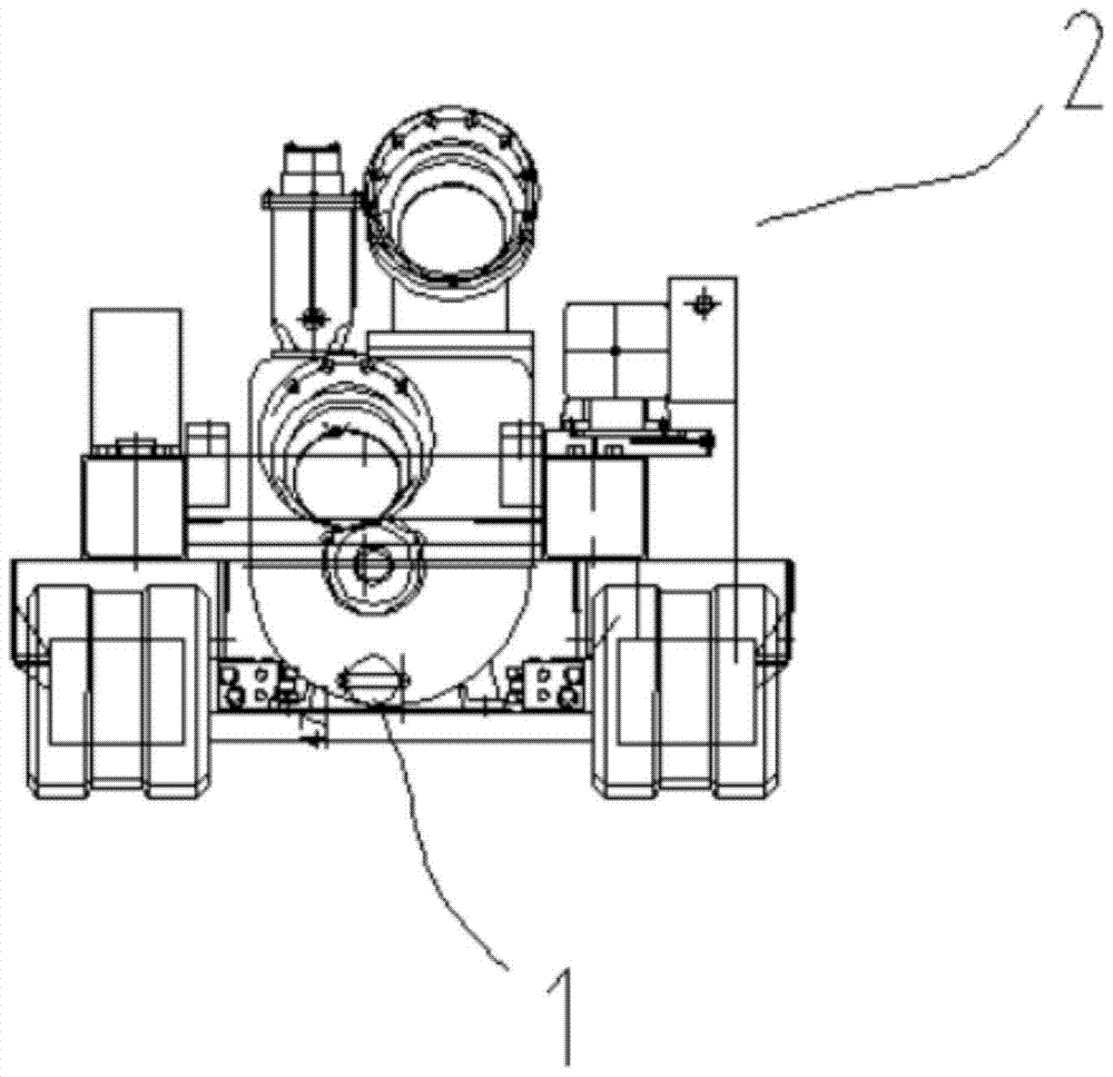 A step-down auxiliary mechanism for a crawler-type operating device