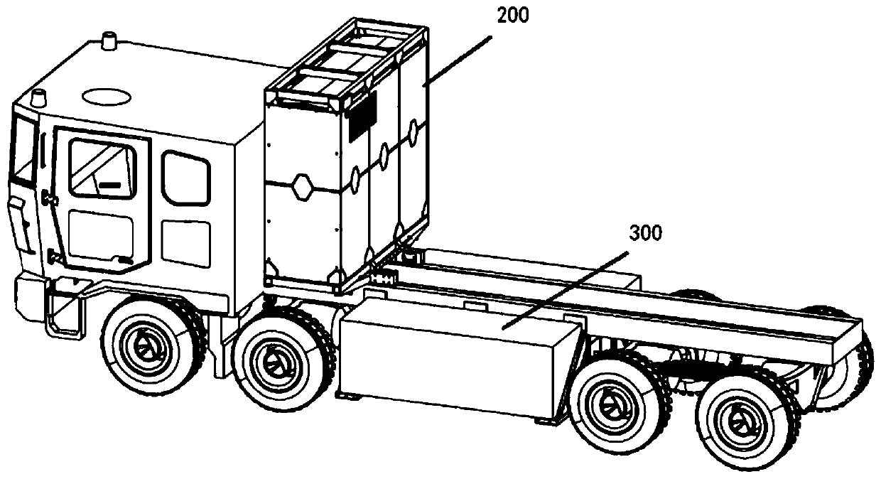 Truck with battery replacing and charging functions and power supply method thereof