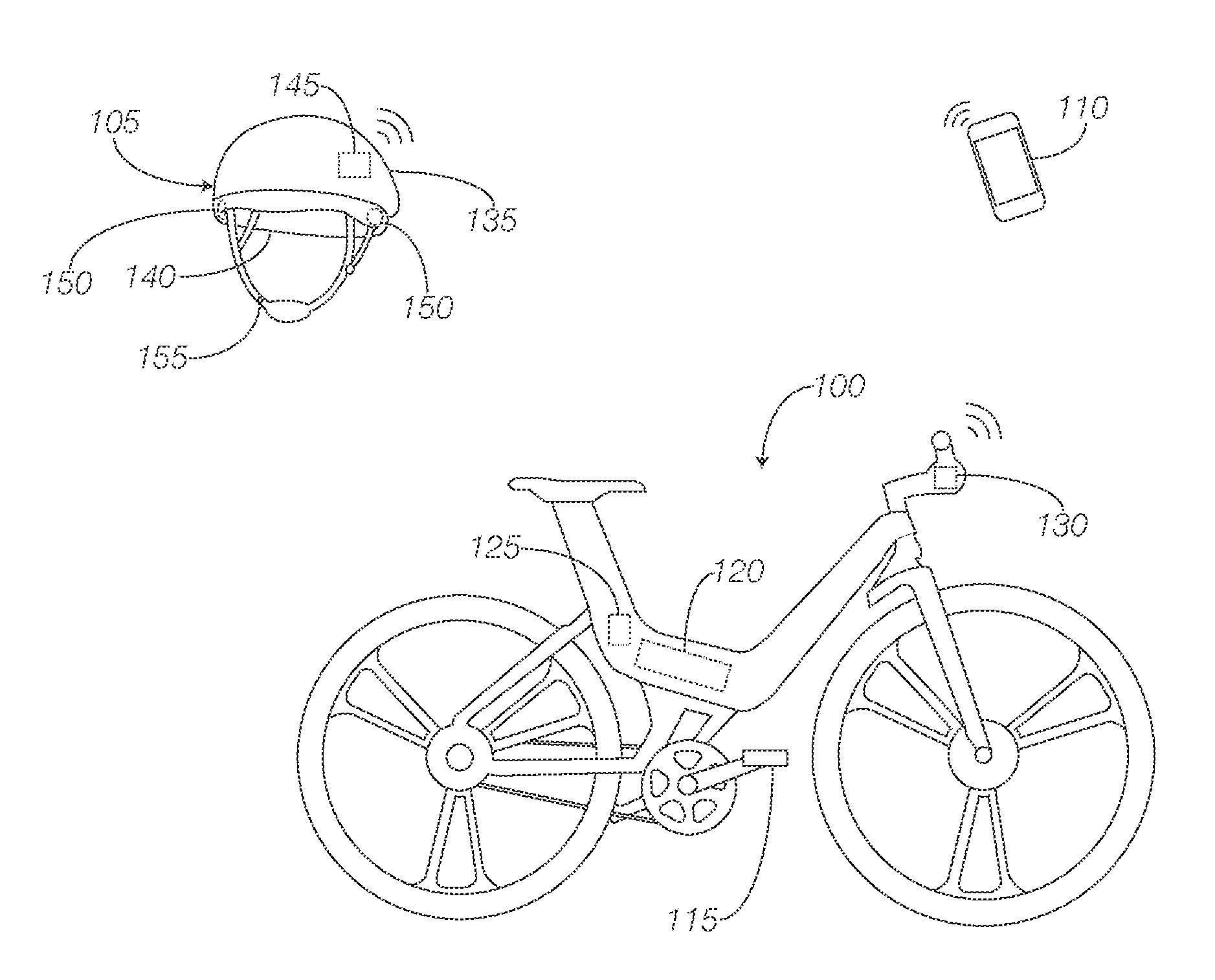 Bicycle helmet with integrated electronics