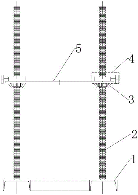 A submerged arc automatic welding trolley track positioning device