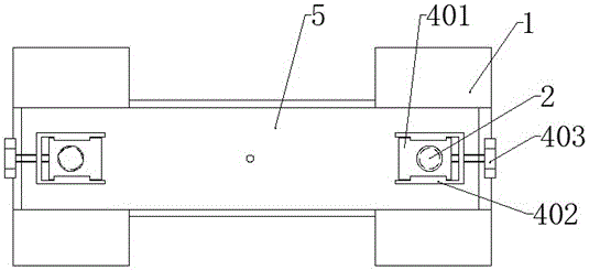 A submerged arc automatic welding trolley track positioning device