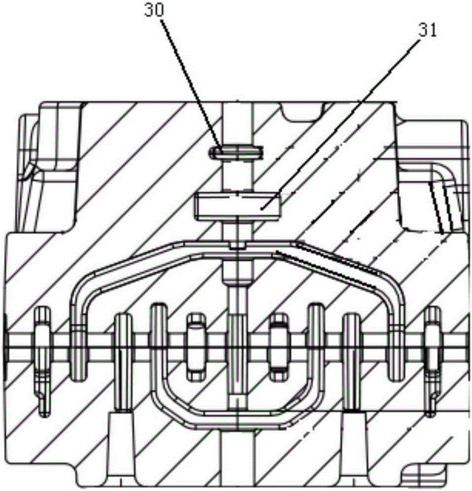 Large-duty loader hydraulic valve body casting