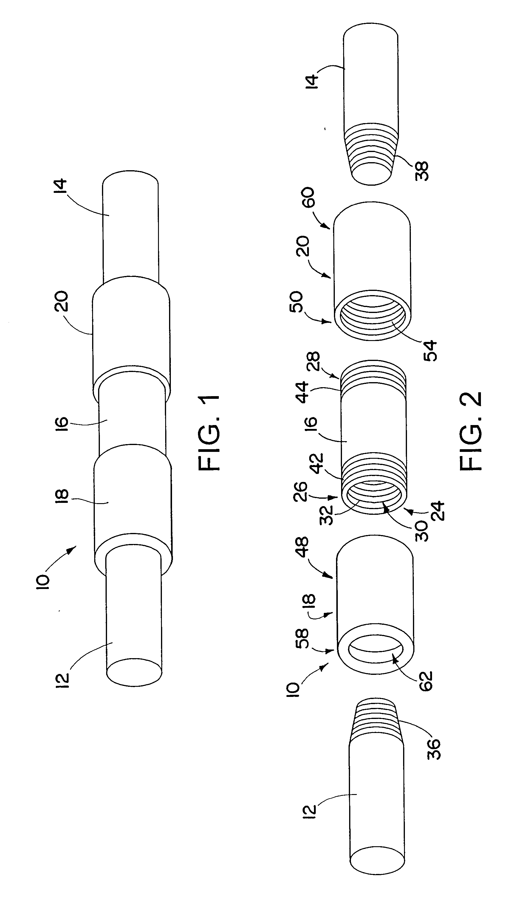 Reinforcing bar splice with threaded collars