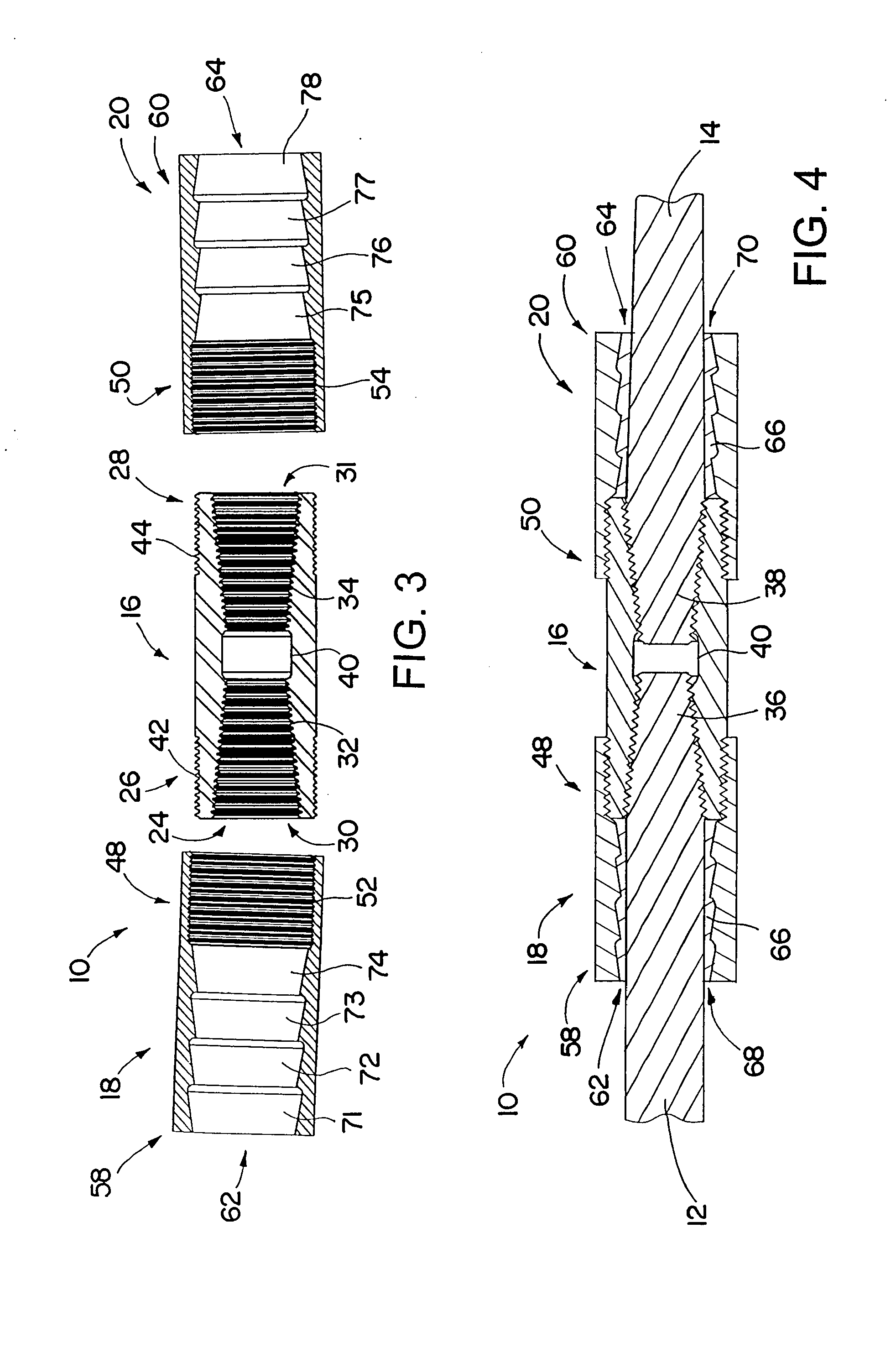 Reinforcing bar splice with threaded collars