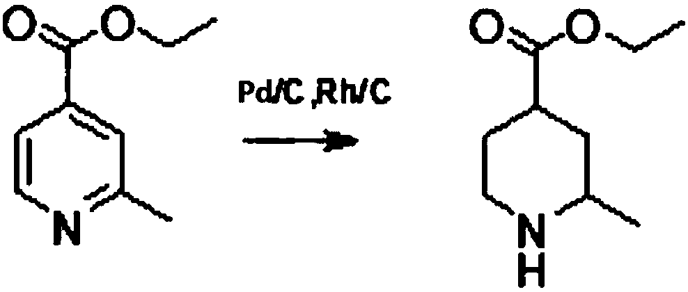 Method for reducing pyridine ring to piperidine in 2-methylpyridine-4-carboxylic acid