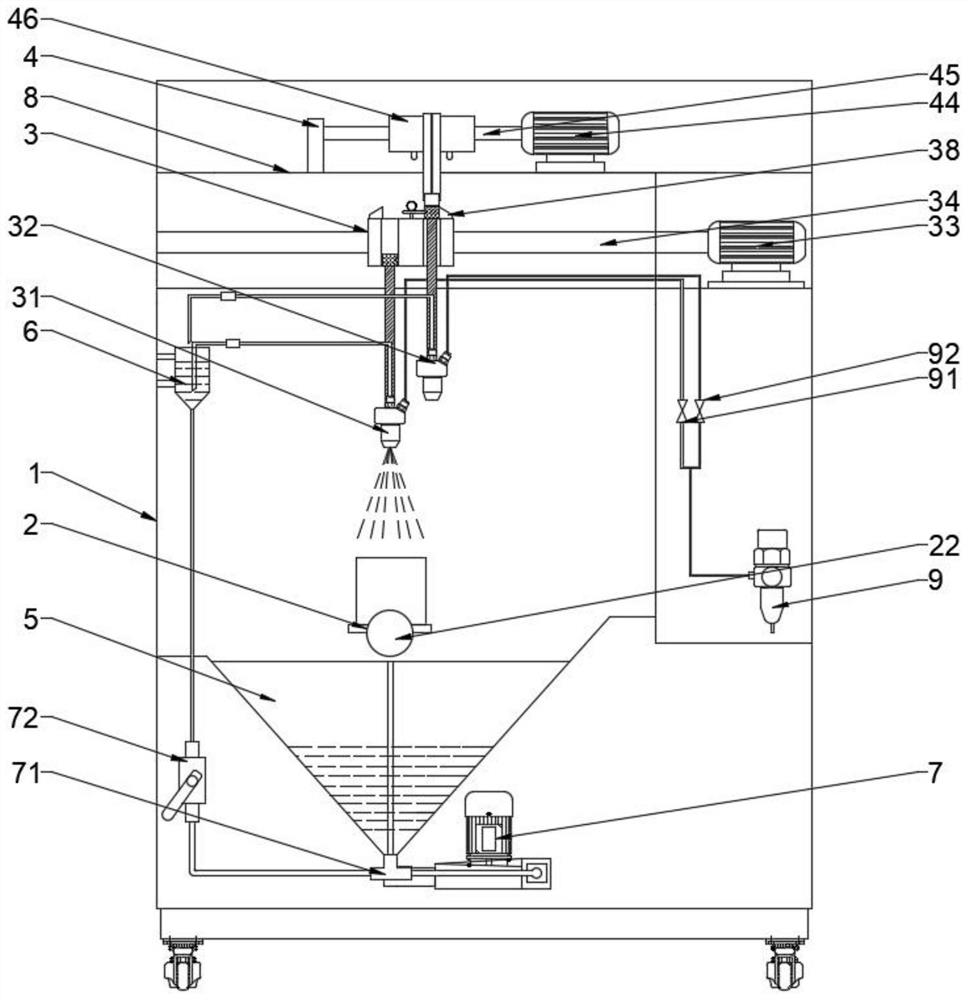 Vehicle lamp glass sand blasting test equipment and operation method