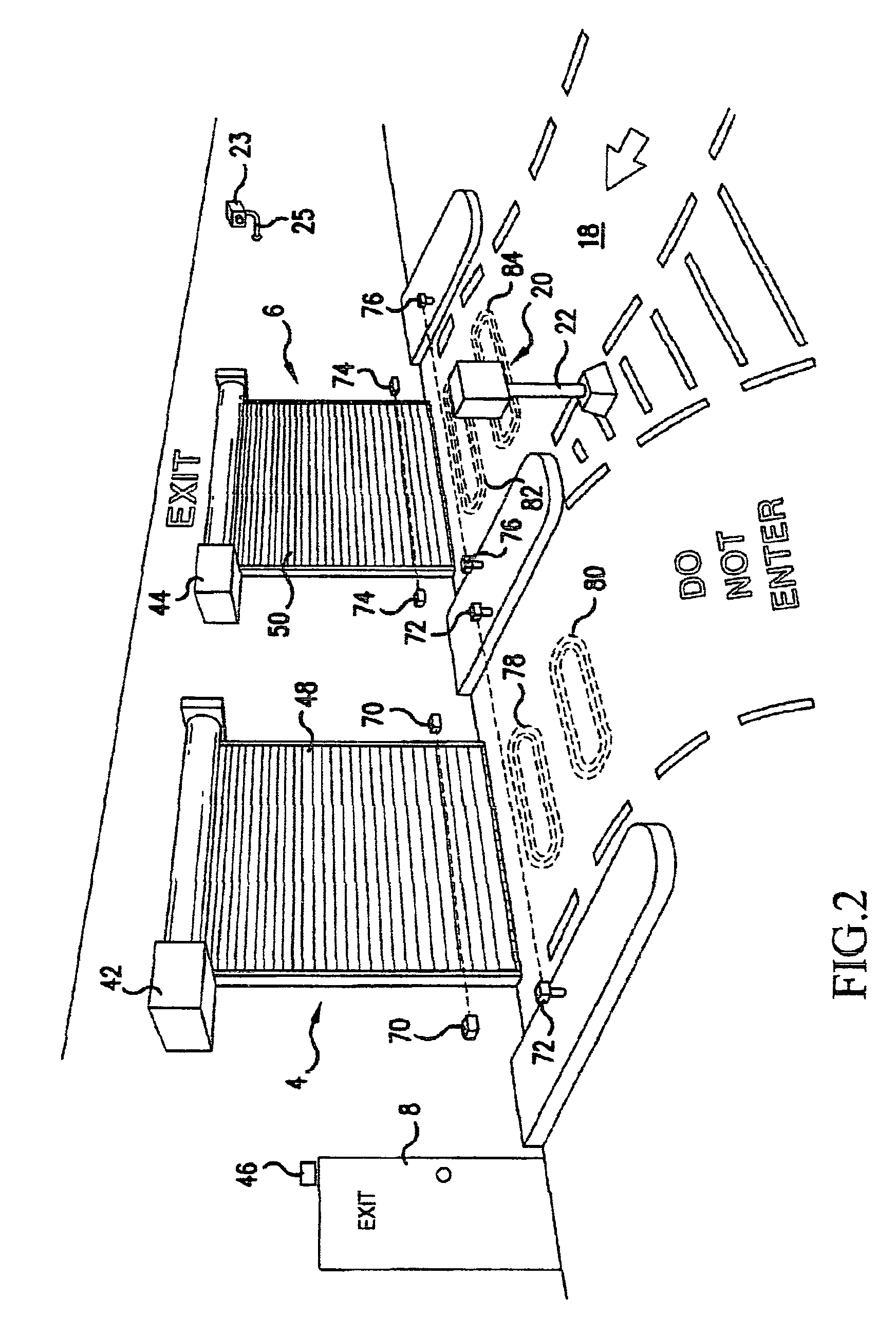 Management and control system for a designated functional space having at least one portal