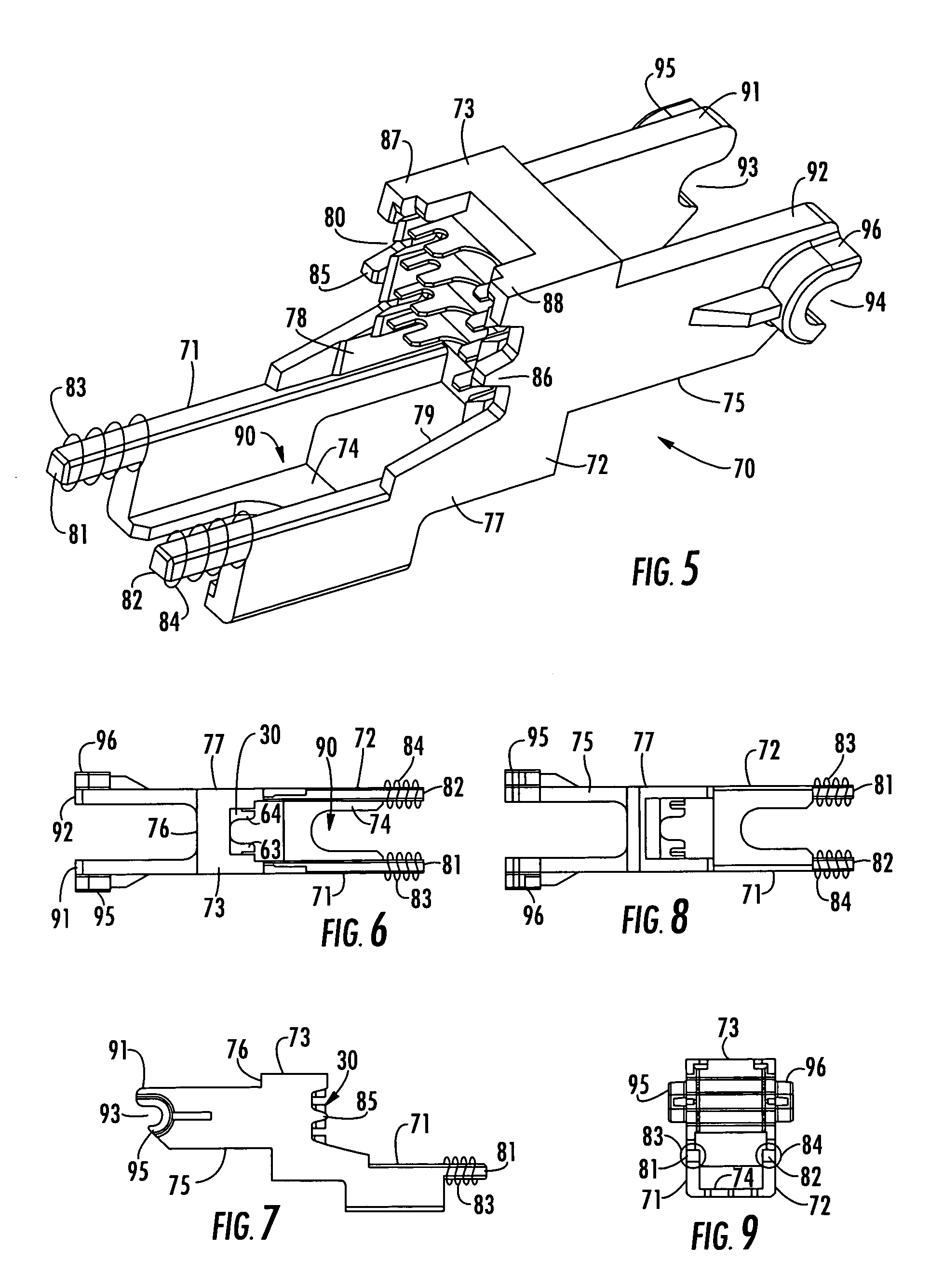 Multiple-wire termination tool with translatable jack and cutting blade precision alignment carrier