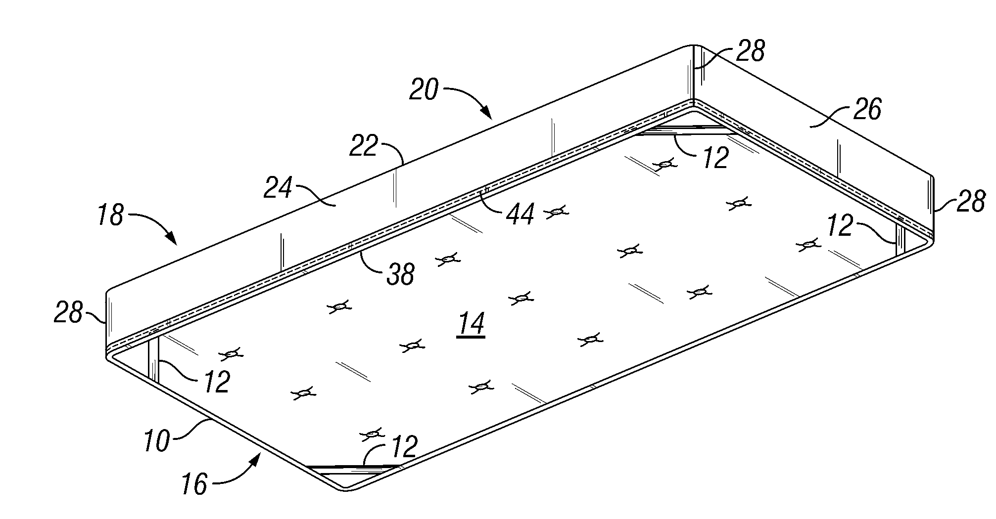 Fitted covering having diagonal elastic bands