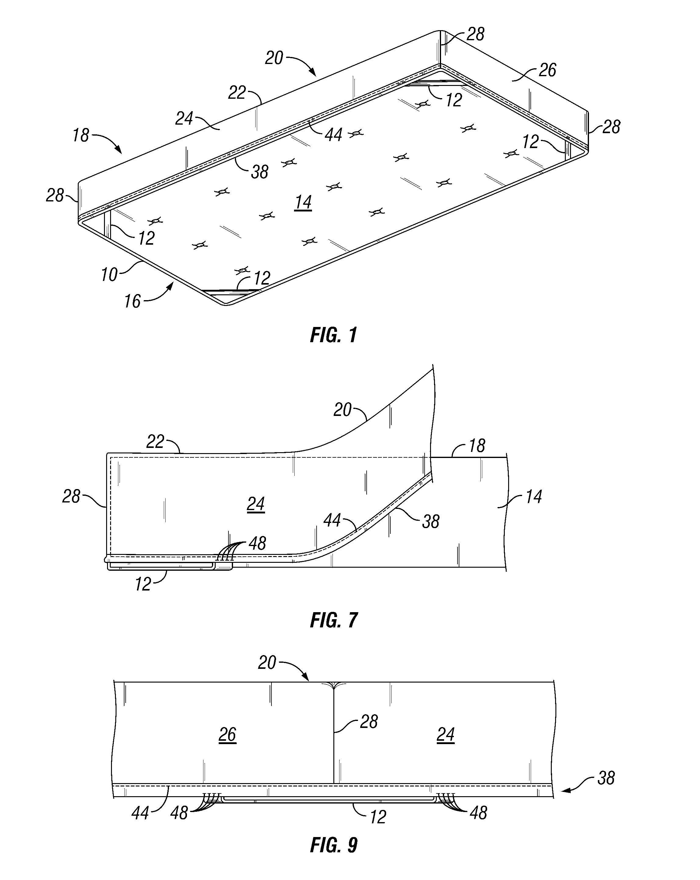 Fitted covering having diagonal elastic bands