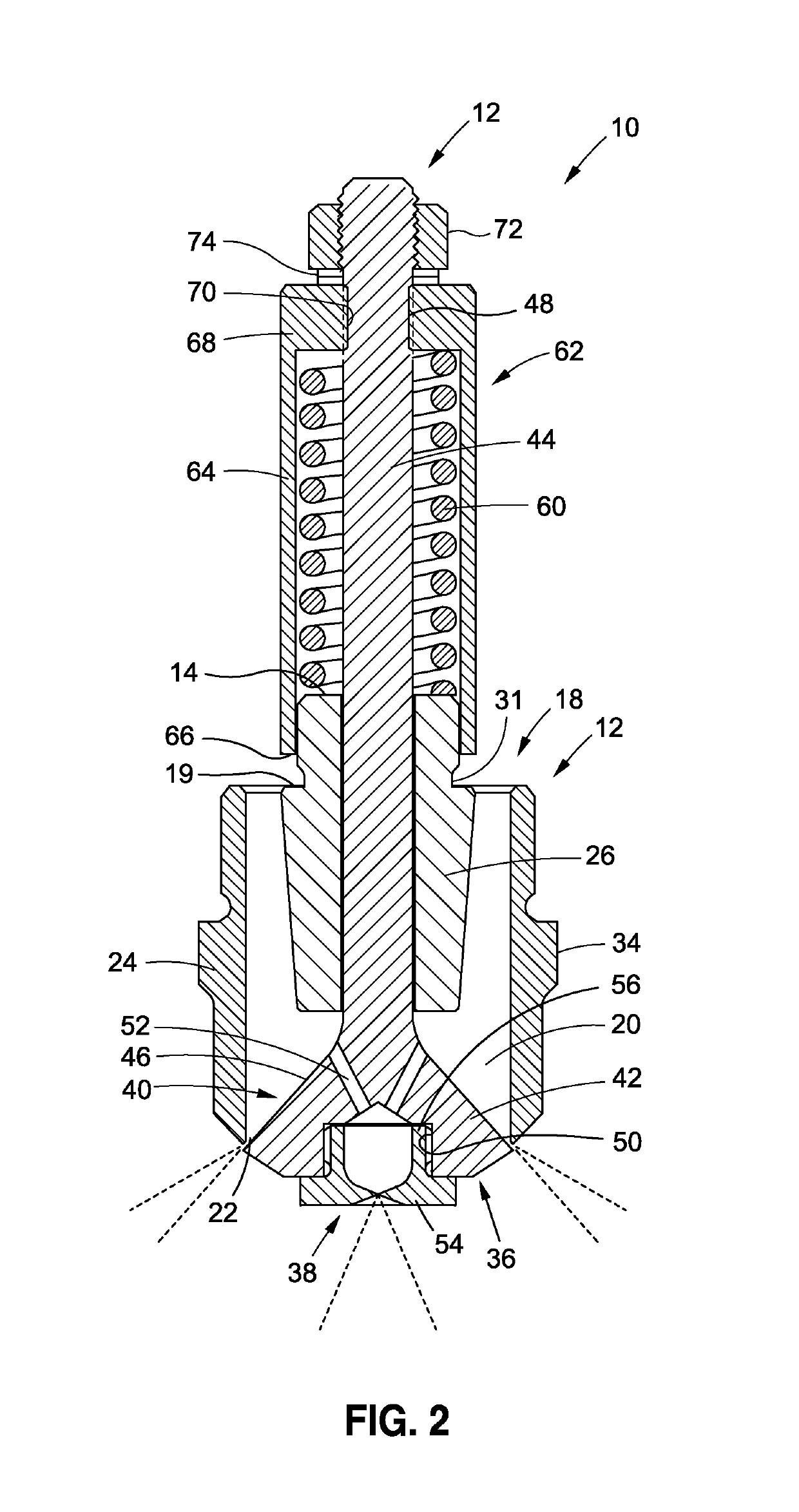 Dual cone spray nozzle assembly for high temperature attemperators